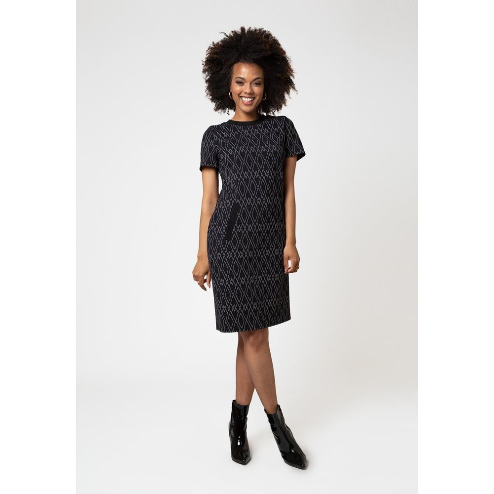 Leota Women's Maddie Dress in Diamond Lines Luxe Jacquard